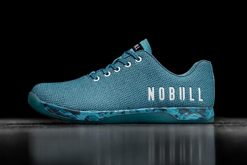 Men\'s Nobull Water Heather Trainers Turquoise | SG H2218A